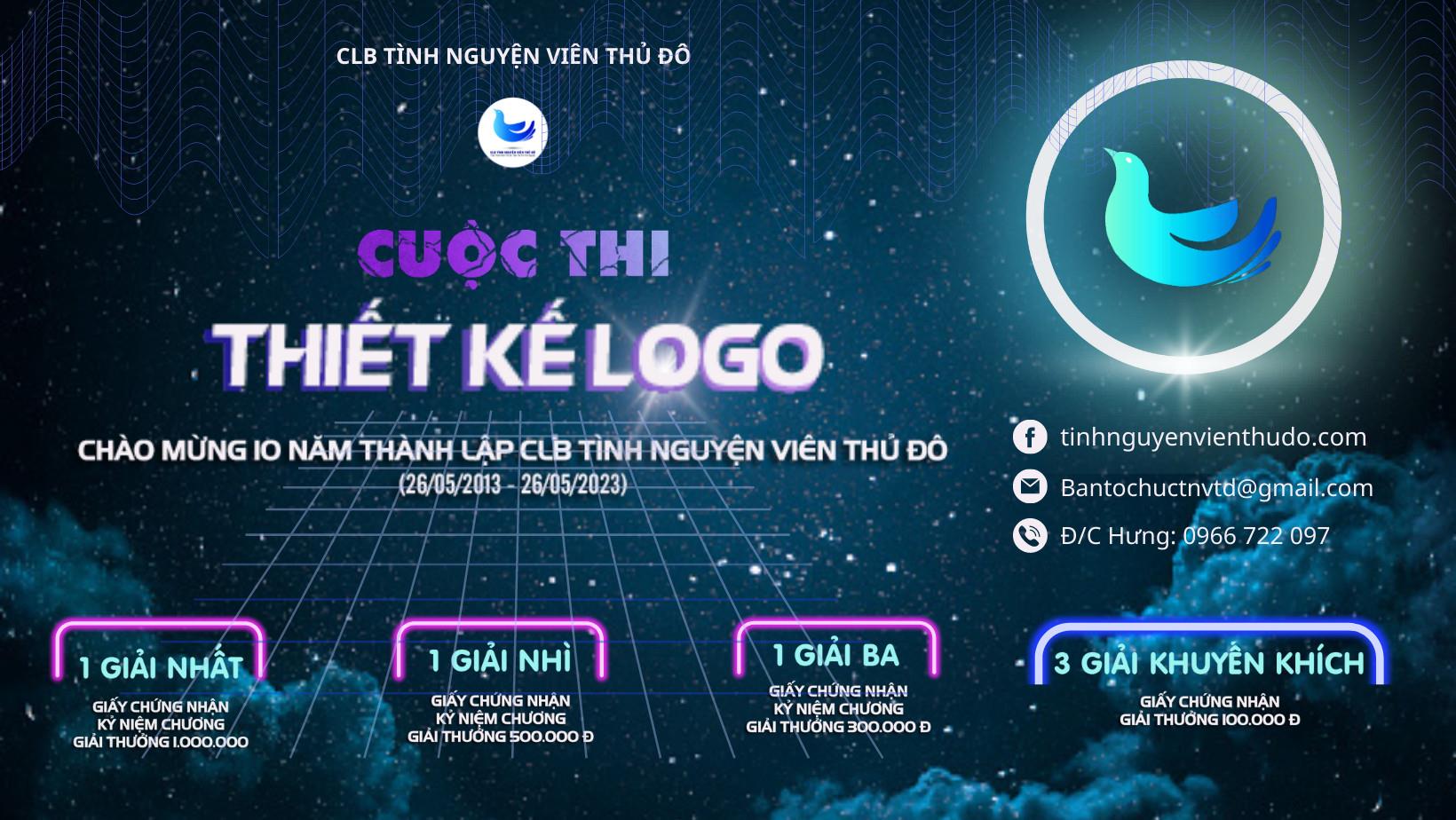 CLB Tình nguyện viên Thủ đô tổ chức cuộc thi thiết kế logo chào mừng kỷ niệm 10 năm ngày thành lập (26/5/2013 - 26/5/2023)